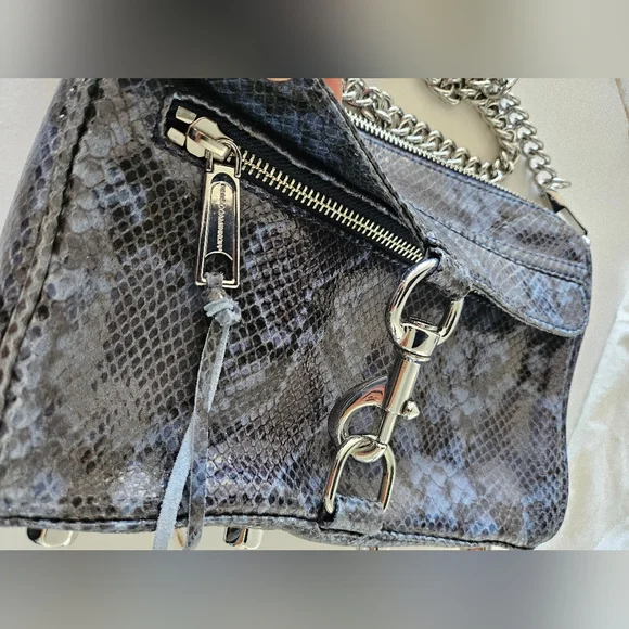 Rebecca Minkoff Sunday Blue Snake Mini Bag Leather - Picture 4 of 16
